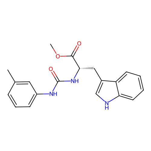 methyl N-[(3-methylphenyl)carbamoyl]-L-tryptophanate structure