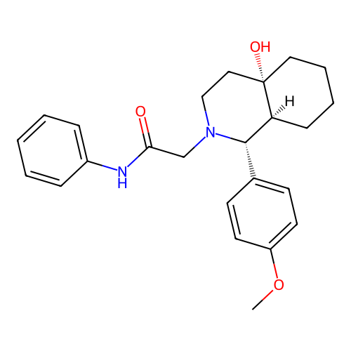 2-[(1R,4aS,8aS)-4a-hydroxy-1-(4-methoxyphenyl)-1,3,4,5,6,7,8,8a-octahydroisoquinolin-2-yl]-N-phenylacetamide structure