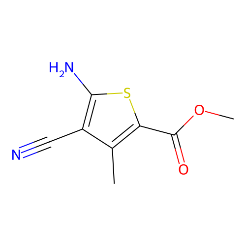 Methyl 5-amino-4-cyano-3-methylthiophene-2-carboxylate structure