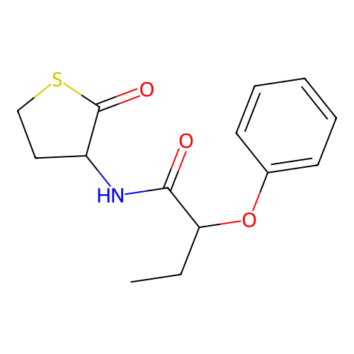 N-(2-oxotetrahydrothiophen-3-yl)-2-phenoxybutanamide structure