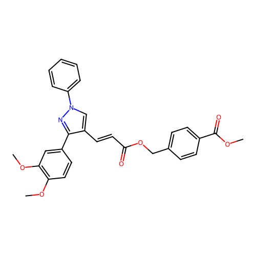 Methyl 4-[[[(2E)-3-[3-(3,4-dimethoxyphenyl)-1-phenyl-1H-pyrazol-4-yl]-1-oxo-2-propen-1-yl]oxy]methyl]benzoate structure