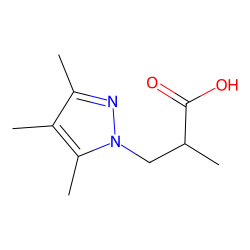 2-Methyl-3-(3,4,5-trimethyl-pyrazol-1-yl)-propionic acid structure