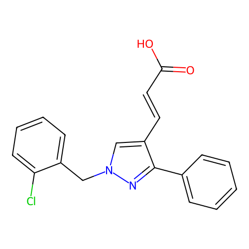 3-(1-(2-Chlorobenzyl)-3-phenyl-1h-pyrazol-4-yl)acrylic acid structure