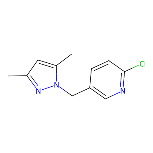 2-chloro-5-[(3,5-dimethyl-1H-pyrazol-1-yl)methyl]pyridine structure