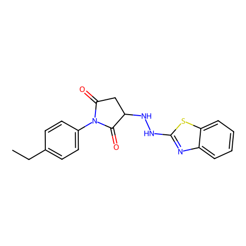 3-[2-(1,3-Benzothiazol-2-yl)hydrazinyl]-1-(4-ethylphenyl)pyrrolidine-2,5-dione structure