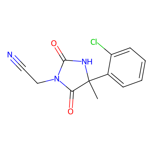 2-[4-(2-Chlorophenyl)-4-methyl-2,5-dioxoimidazolidin-1-yl]acetonitrile structure