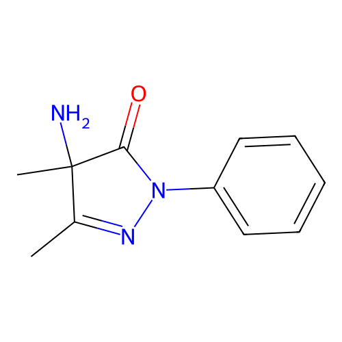 4-amino-4,5-dimethyl-2-phenyl-2,4-dihydro-3H-pyrazol-3-one structure