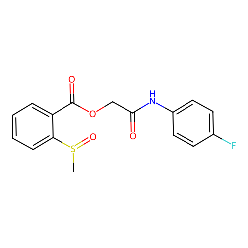 2-[(4-Fluorophenyl)amino]-2-oxoethyl 2-(methylsulfinyl)benzoate structure