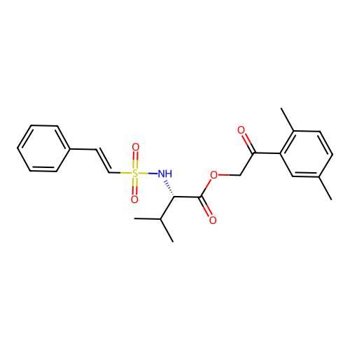 [2-(2,5-dimethylphenyl)-2-oxoethyl] (2S)-3-methyl-2-[[(E)-2-phenylethenyl]sulfonylamino]butanoate structure