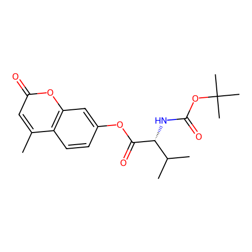 4-methyl-2-oxo-2H-chromen-7-yl N-(tert-butoxycarbonyl)-D-valinate structure