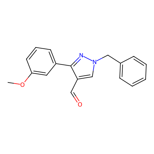 1-benzyl-3-(3-methoxyphenyl)-1H-pyrazole-4-carbaldehyde structure