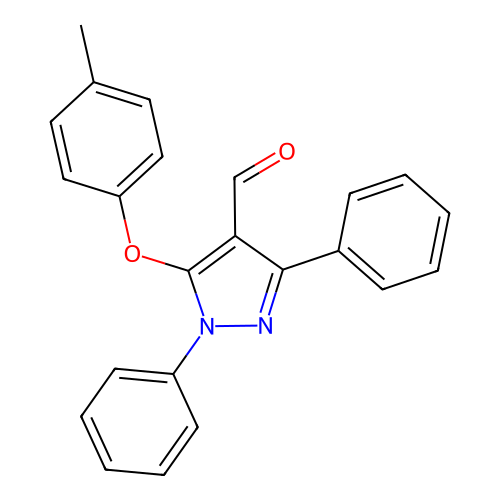 5-(4-methylphenoxy)-1,3-diphenyl-1H-pyrazole-4-carbaldehyde structure