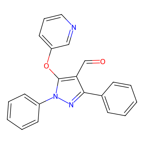 1,3-diphenyl-5-(3-pyridinyloxy)-1H-pyrazole-4-carbaldehyde structure