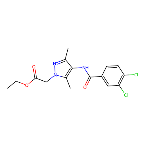[4-(3,4-Dichlorobenzoylamino)-3,5-dimethylpyrazol-1-yl]acetic acid, ethyl ester structure