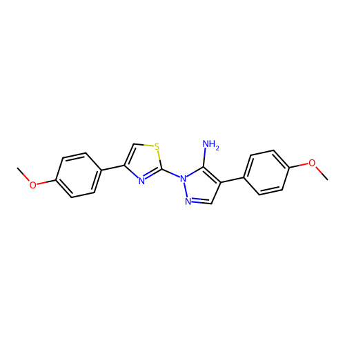 4-(4-methoxyphenyl)-1-[4-(4-methoxyphenyl)-1,3-thiazol-2-yl]-1H-pyrazol-5-amine structure