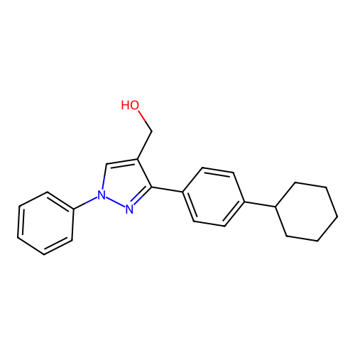 [3-(4-cyclohexylphenyl)-1-phenyl-1H-pyrazol-4-yl]methanol structure