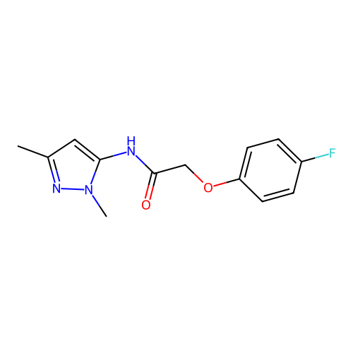 N-(1,3-dimethyl-1H-pyrazol-5-yl)-2-(4-fluorophenoxy)acetamide structure