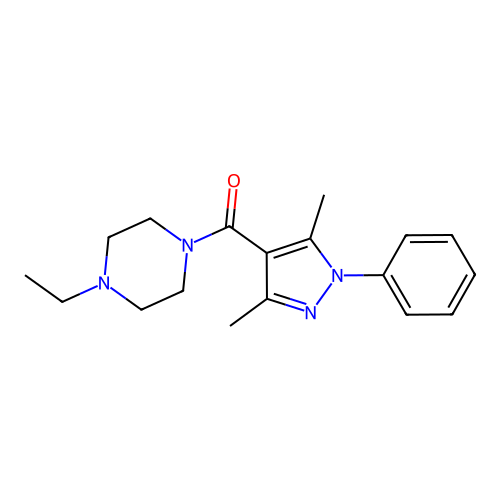 (3,5-Dimethyl-1-phenyl-1H-pyrazol-4-yl)(4-ethyl-1-piperazinyl)methanone structure