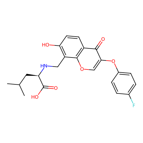 2-[[3-(4-fluorophenoxy)-7-hydroxy-4-oxo-chromen-8-yl]methylamino]-4-methyl-pentanoic Acid structure