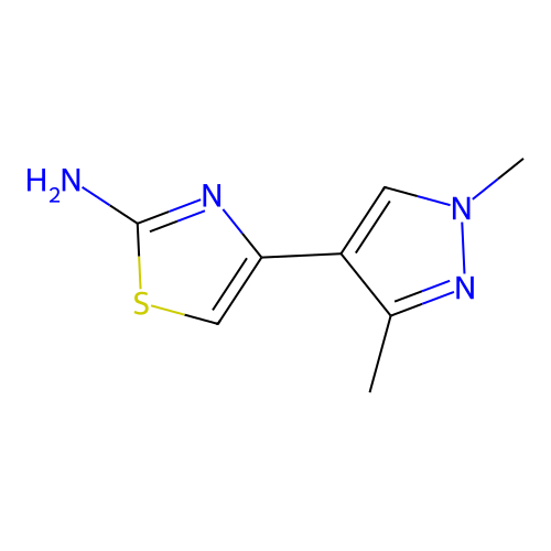 4-(1,3-dimethyl-1H-pyrazol-4-yl)-1,3-thiazol-2-amine structure