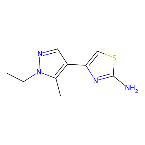 4-(1-ethyl-5-methyl-1H-pyrazol-4-yl)-1,3-thiazol-2-amine structure