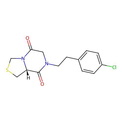 (8aR)-7-[2-(4-chlorophenyl)ethyl]tetrahydro[1,3]thiazolo[3,4-a]pyrazine-5,8-dione structure