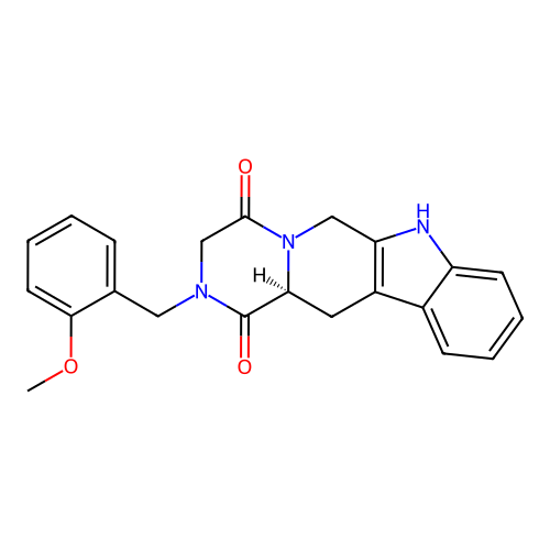 (12aS)-2-(2-methoxybenzyl)-2,3,6,7,12,12a-hexahydropyrazino[1',2':1,6]pyrido[3,4-b]indole-1,4-dione structure