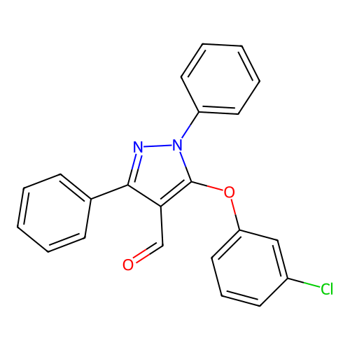 5-(3-chlorophenoxy)-1,3-diphenyl-1H-pyrazole-4-carbaldehyde structure