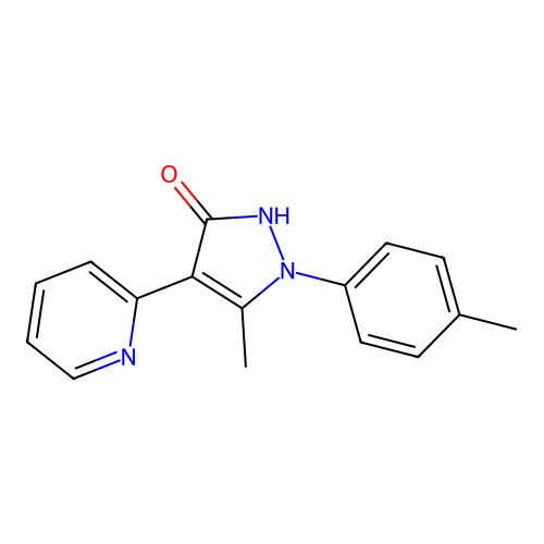 5-methyl-1-(4-methylphenyl)-4-(2-pyridinyl)-1H-pyrazol-3-ol structure