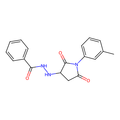 N'-[1-(3-methylphenyl)-2,5-dioxopyrrolidin-3-yl]benzohydrazide structure
