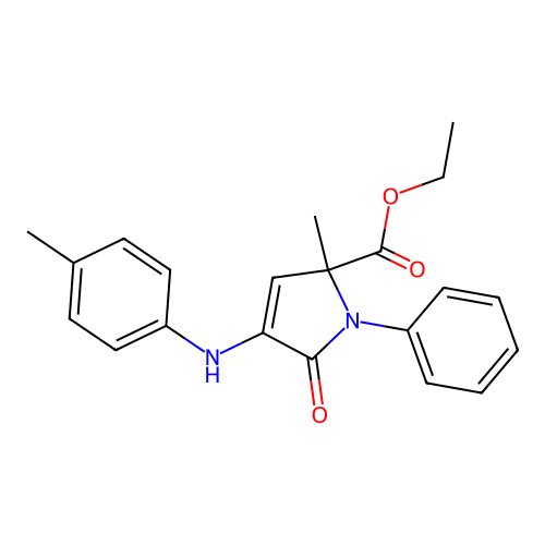 ethyl 2-methyl-4-[(4-methylphenyl)amino]-5-oxo-1-phenyl-2,5-dihydro-1H-pyrrole-2-carboxylate structure