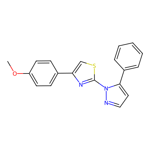 4-(4-methoxyphenyl)-2-(5-phenyl-1H-pyrazol-1-yl)-1,3-thiazole structure