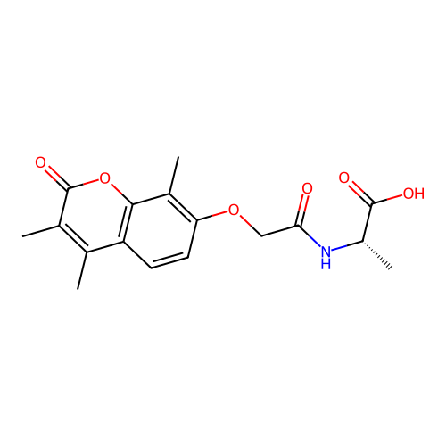 N-{[(3,4,8-trimethyl-2-oxo-2H-chromen-7-yl)oxy]acetyl}-L-alanine structure