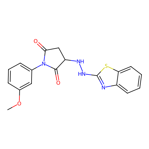 3-[2-(1,3-Benzothiazol-2-yl)hydrazinyl]-1-(3-methoxyphenyl)pyrrolidine-2,5-dione structure