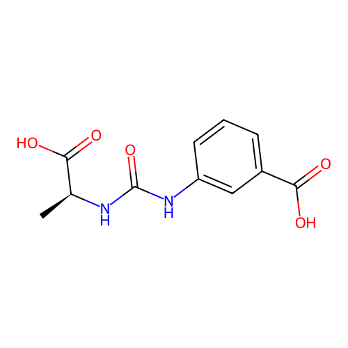 (S)-3-(3-(1-carboxyethyl)ureido)benzoic acid structure