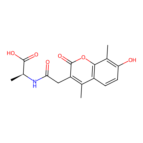 (S)-2-(2-(7-hydroxy-4,8-dimethyl-2-oxo-2H-chromen-3-yl)acetamido)propanoic acid structure