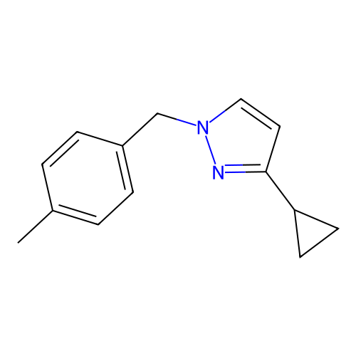 3-Cyclopropyl-1-[(4-methylphenyl)methyl]pyrazole structure