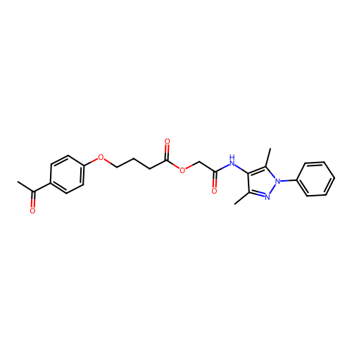 2-[(3,5-Dimethyl-1-phenyl-1H-pyrazol-4-yl)amino]-2-oxoethyl 4-(4-acetylphenoxy)butanoate structure