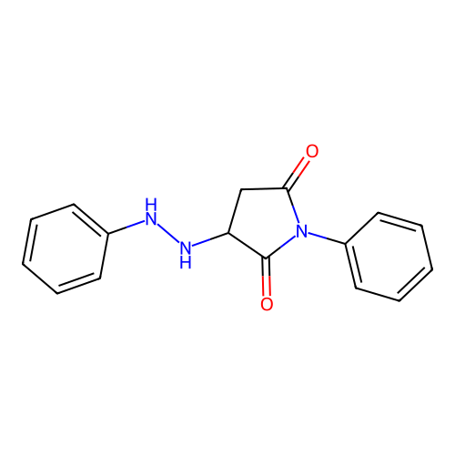 1-Phenyl-3-(2-phenylhydrazino)pyrrolidine-2,5-dione structure