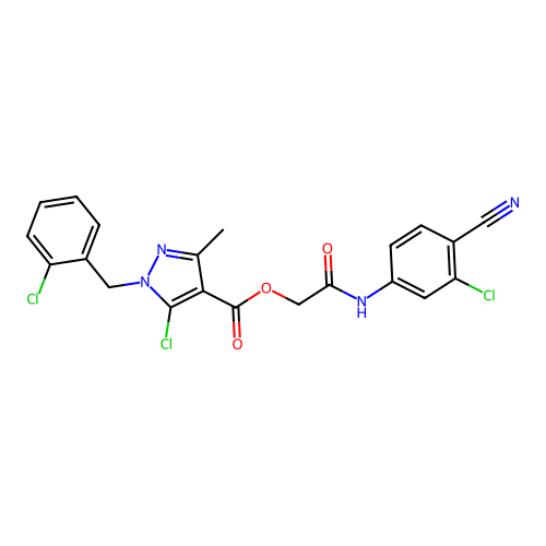 2-[(3-Chloro-4-cyanophenyl)amino]-2-oxoethyl 5-chloro-1-[(2-chlorophenyl)methyl]-3-methyl-1H-pyrazole-4-carboxylate structure