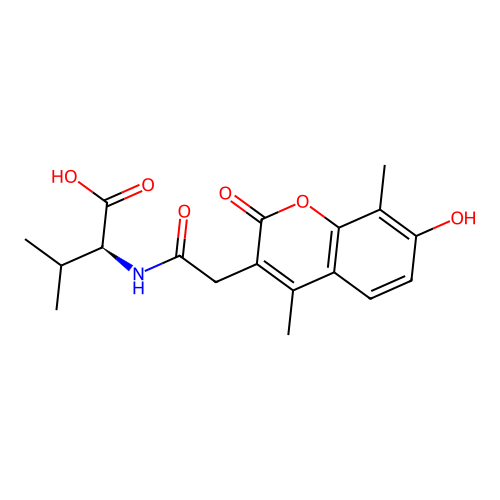 (S)-2-(2-(7-hydroxy-4,8-dimethyl-2-oxo-2H-chromen-3-yl)acetamido)-3-methylbutanoic acid structure