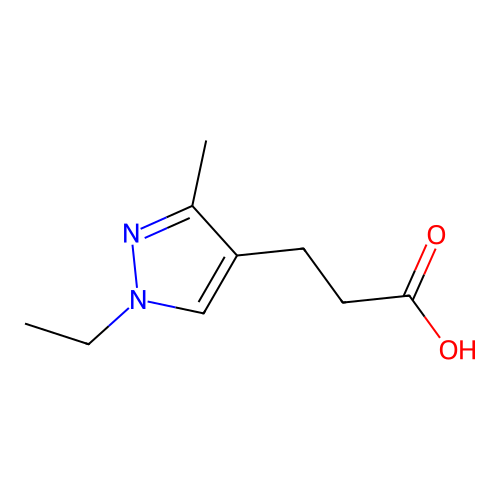 3-(1-ethyl-3-methyl-1H-pyrazol-4-yl)propanoic acid structure