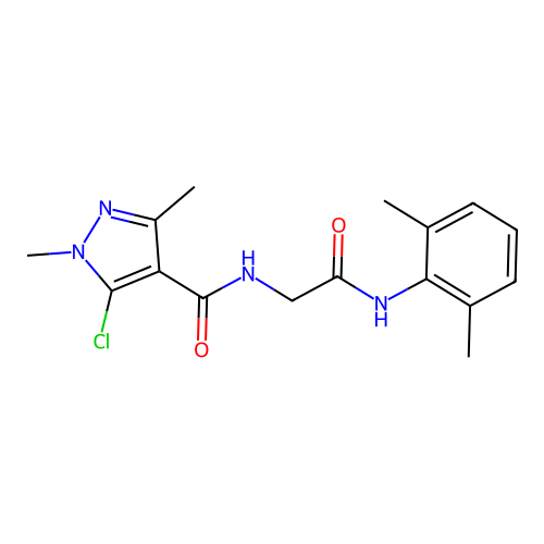 5-chloro-N-[2-(2,6-dimethylanilino)-2-oxoethyl]-1,3-dimethyl-1H-pyrazole-4-carboxamide structure
