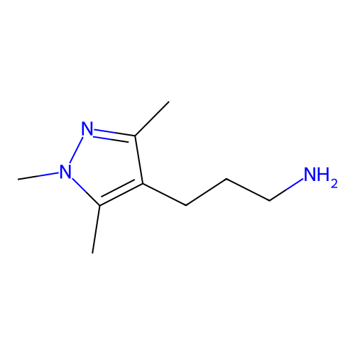 3-(trimethyl-1H-pyrazol-4-yl)propan-1-amine structure