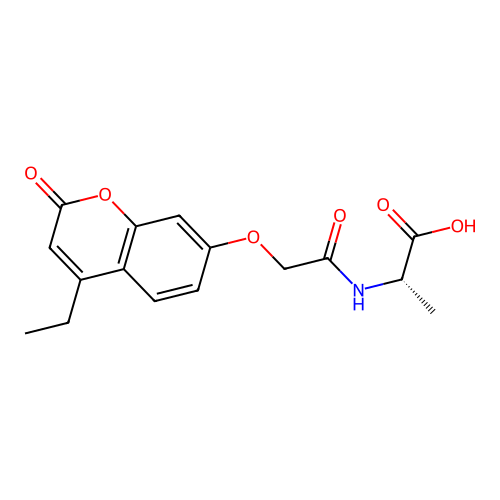 N-{[(4-ethyl-2-oxo-2H-chromen-7-yl)oxy]acetyl}-L-alanine structure