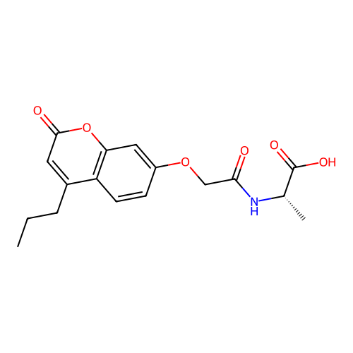 N-{[(2-oxo-4-propyl-2H-chromen-7-yl)oxy]acetyl}-L-alanine structure