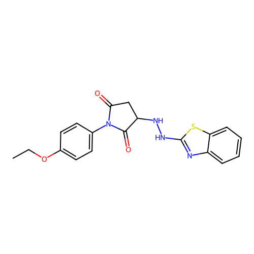 3-[2-(1,3-Benzothiazol-2-yl)hydrazinyl]-1-(4-ethoxyphenyl)pyrrolidine-2,5-dione structure