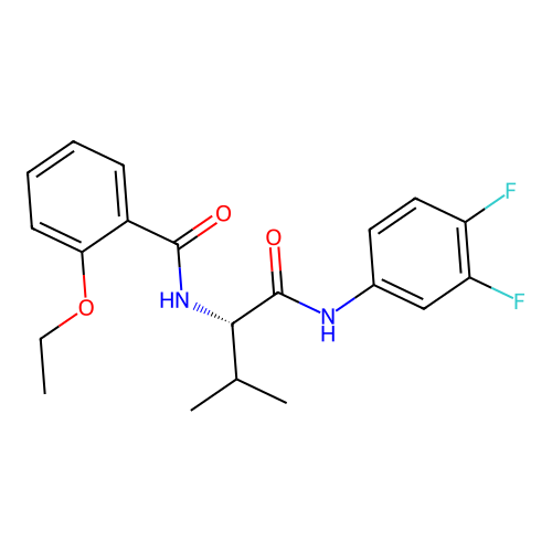 N-[(2S)-1-(3,4-difluoroanilino)-3-methyl-1-oxobutan-2-yl]-2-ethoxybenzamide structure