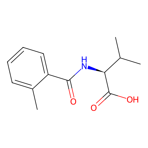 (2S)-3-methyl-2-((2-methylphenyl)formamido)butanoic acid structure