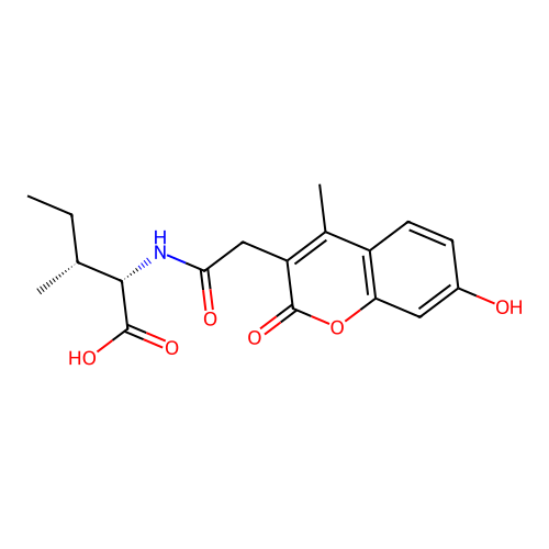 (2S,3R)-2-(2-(7-hydroxy-4-methyl-2-oxo-2H-chromen-3-yl)acetamido)-3-methylpentanoic acid structure